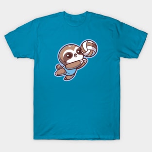 Cute Sloth Volleyball Player T-Shirt